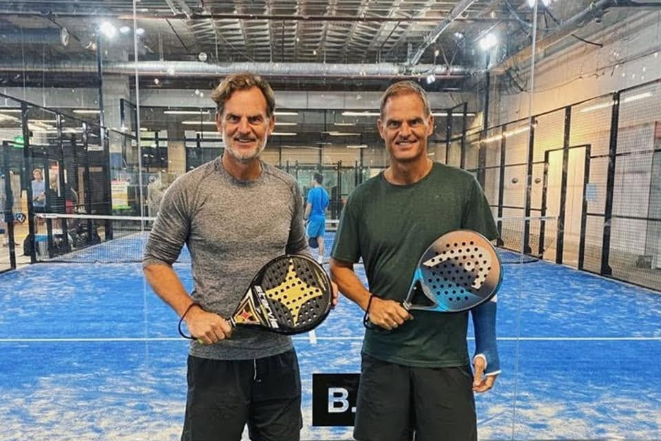 Padeldemo door Frank en Ronald De Boer